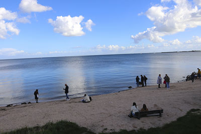 De strandganger komt ook aan zijn trekken, haha!  © De Brouwer